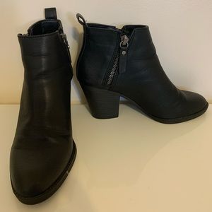 Black Zip-up Ankle Boots